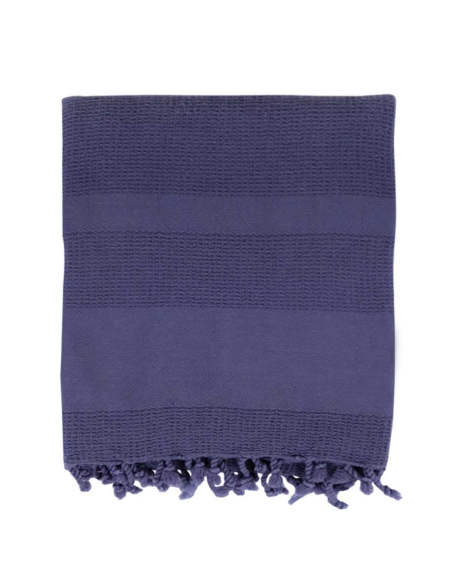 Drap de Hammam Nid d'abeille Stone Washed Marine