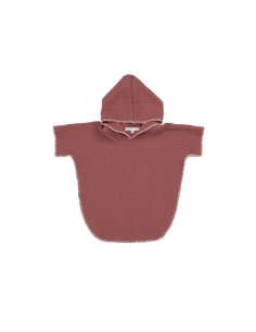 Poncho en gaze de coton brick