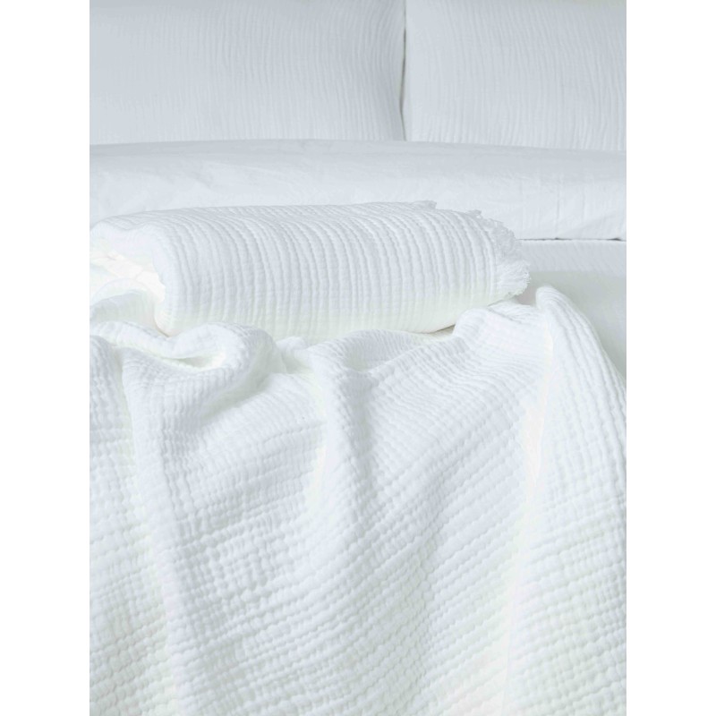 Linge de lit en Gaze de coton Blanche