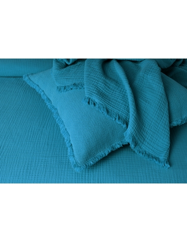 Housse de coussin Bohème Bleue Canard