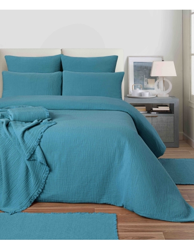 Housses de couette en Gaze de coton Bleu Canard