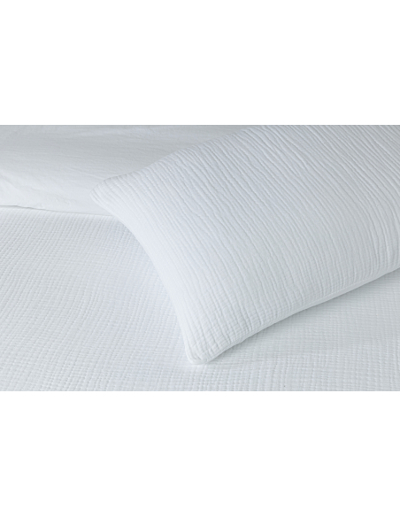 Taies d'oreiller Gaze de coton Blanche