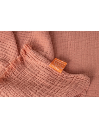 Draps en quadruple Gaze de coton Terracotta