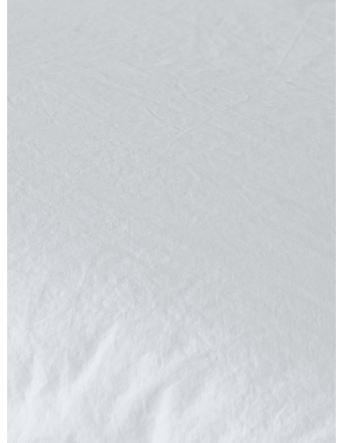 Draps housse en Coton Lavé Blanc