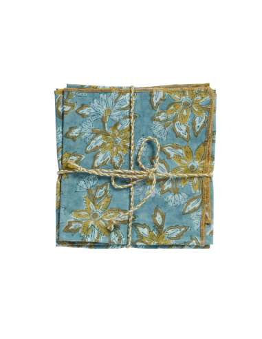 Lot de 2 Serviettes de Table Block Print ARYA JADE