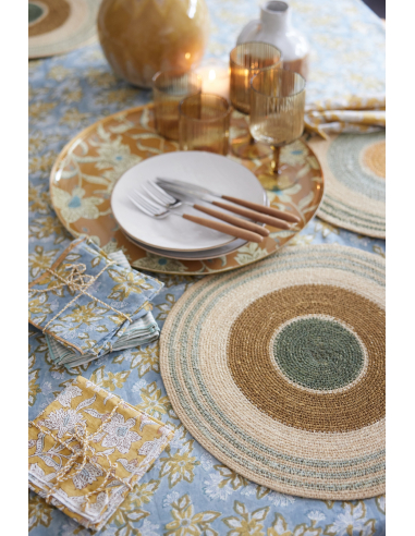 Lot de 2 Serviettes de Table Block Print