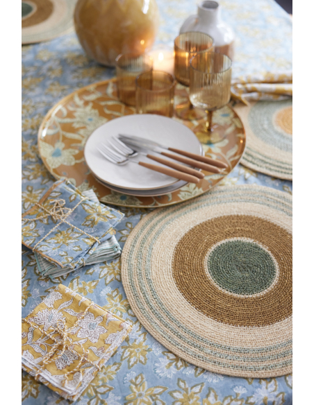 Lot de 2 Serviettes de Table Block Print