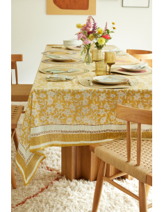 Nappes Block Print Lotus Absynthe