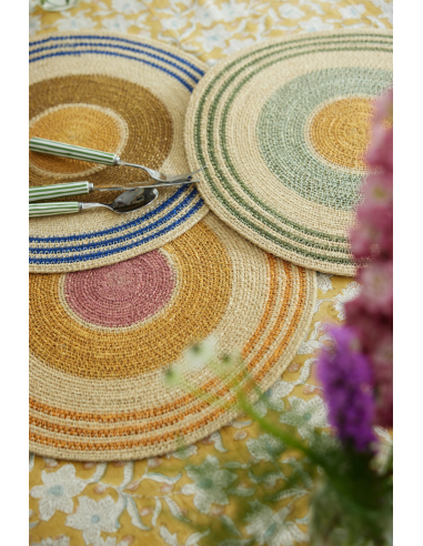 Nappes Block Print Lotus Absynthe