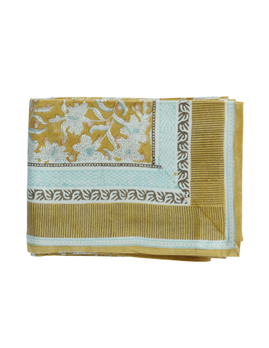 Nappes Block Print Lotus Absynthe