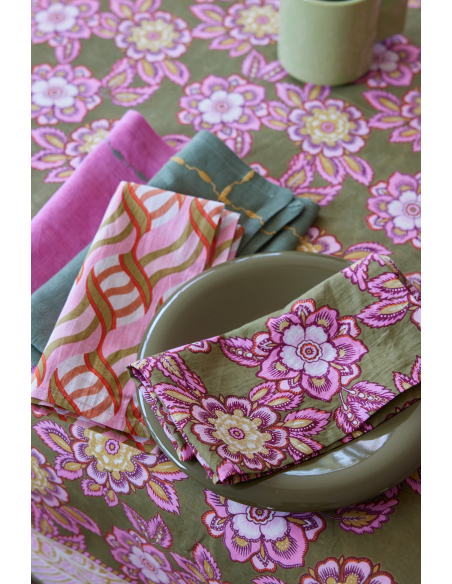 Nappes Block Print Jakarta Olive