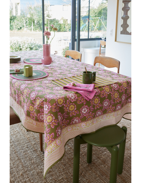 Nappes Block Print Jakarta Olive