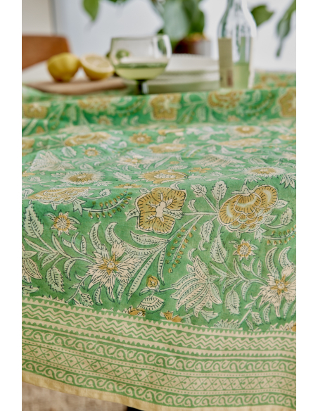 Nappes Block Print Nerhu Green