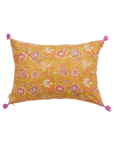Coussin Block Print Nerhu Kiwi