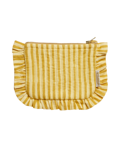 Pochette Froufrou Rayée Jaune