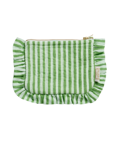 Pochette Froufrou Rayée Verte