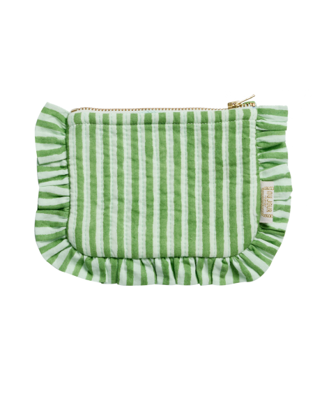 Pochette Froufrou Rayée Verte