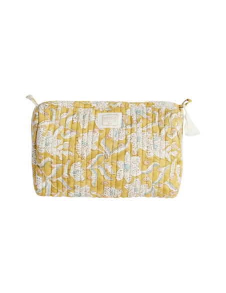 Trousse Block Print Lotus Absynthe