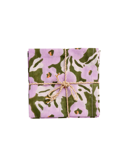 Lot de 2 Serviettes de Table Block Print