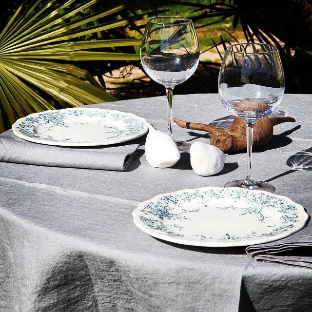 Nappe en lin lavé grise