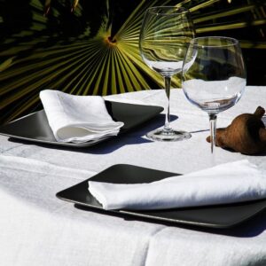 Nappe en lin lavé blanc