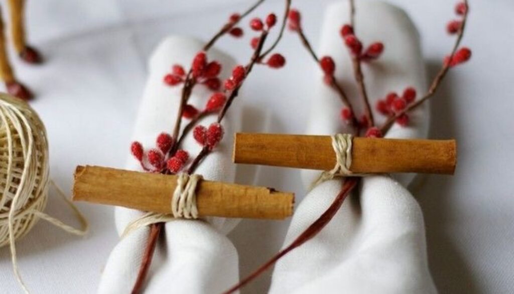 Table de Noël rouge et blanche