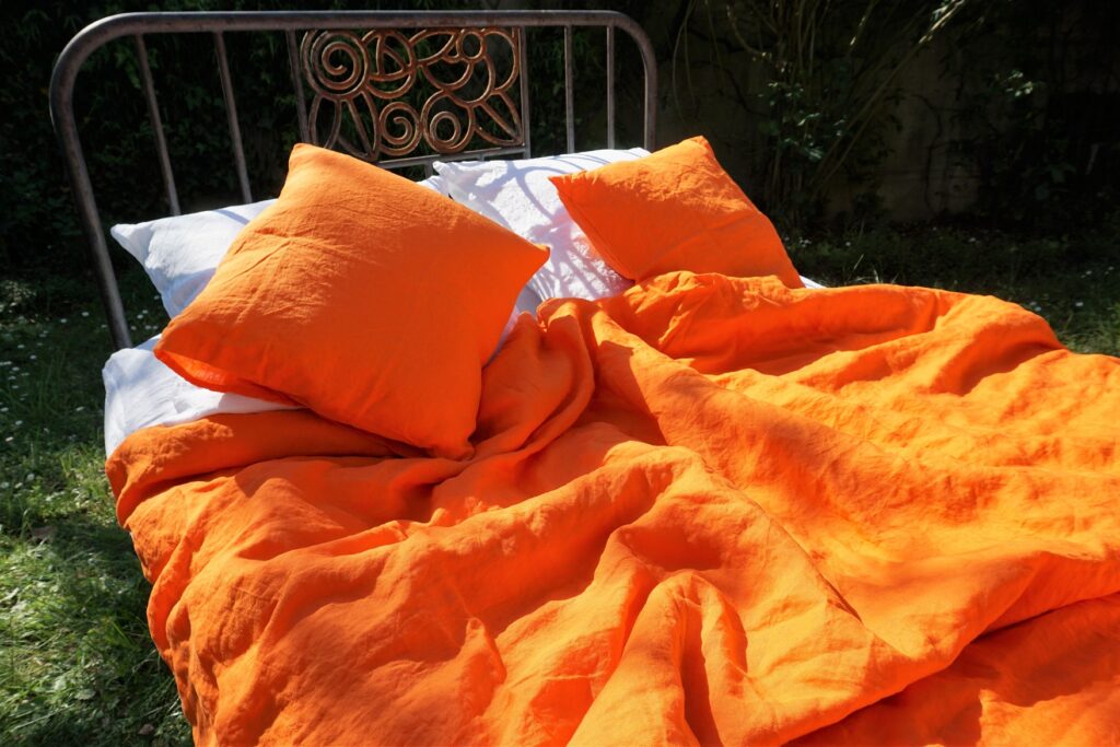Lin lavé orange
